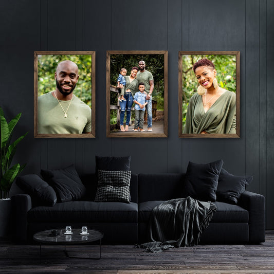 Virtual Frame Combo 3 Pc  | A Sizes | (Available in Dark, Medium & Light Wood)
