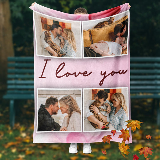 Personalised Fleece Blanket - Love
