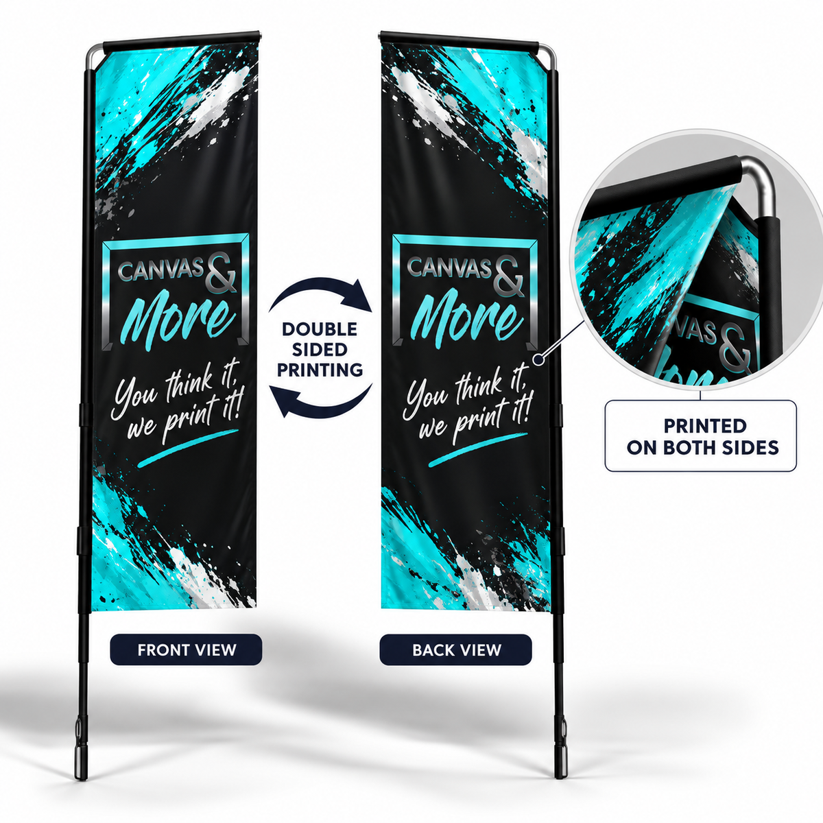 Telescopic Banner Flag -  Double-Sided Print