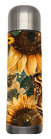 Wildlife - Sunflower Lepard Design on Tumbler, Can, Flask, or Water bottle