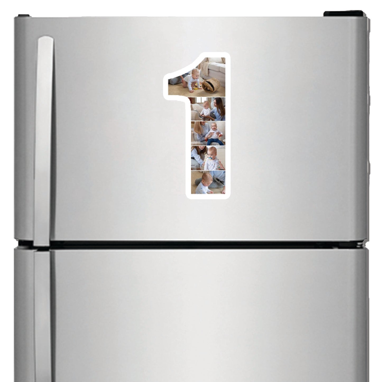 Personalised Number Photo Collage on Acrylic, Slate, Mug or Magnet (5 Photos) 1st BIRTHDAY