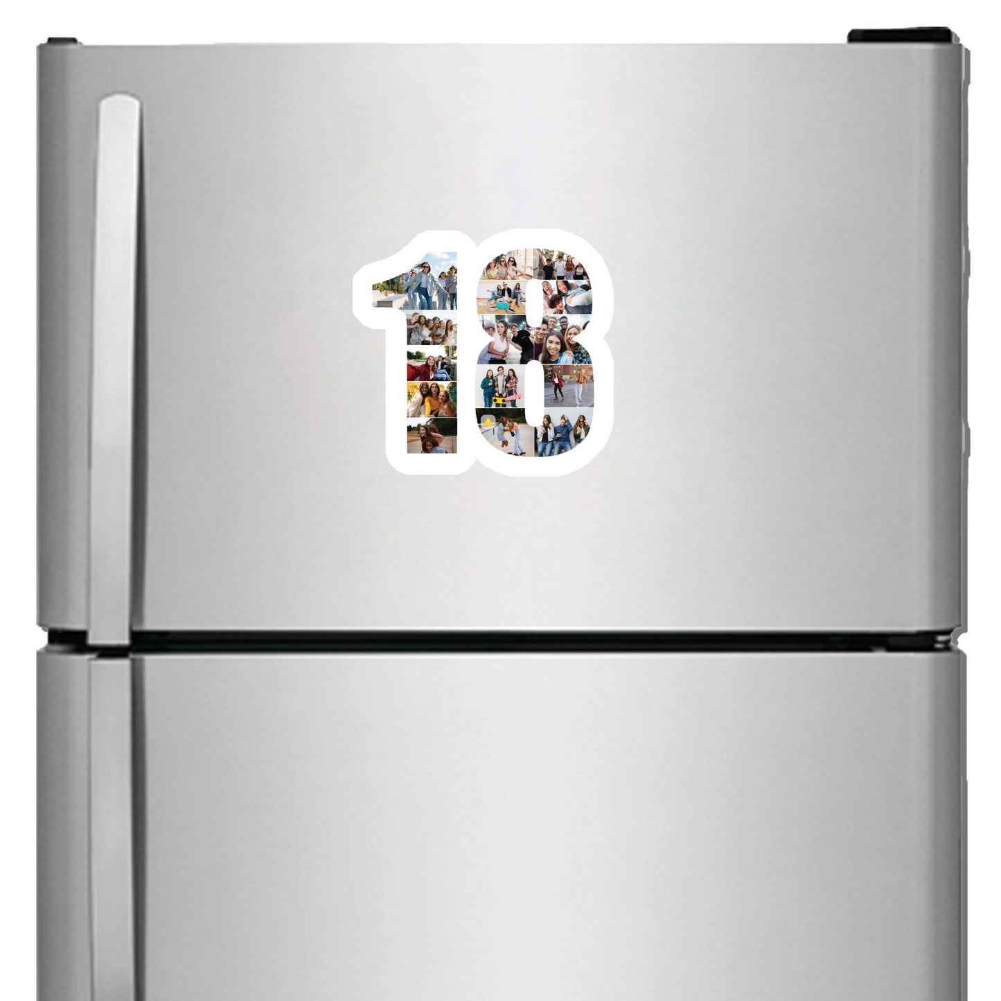 Personalised Number Photo Collage on Acrylic, Slate, Mug or Magnet (15 Photos) 18th BIRTHDAY