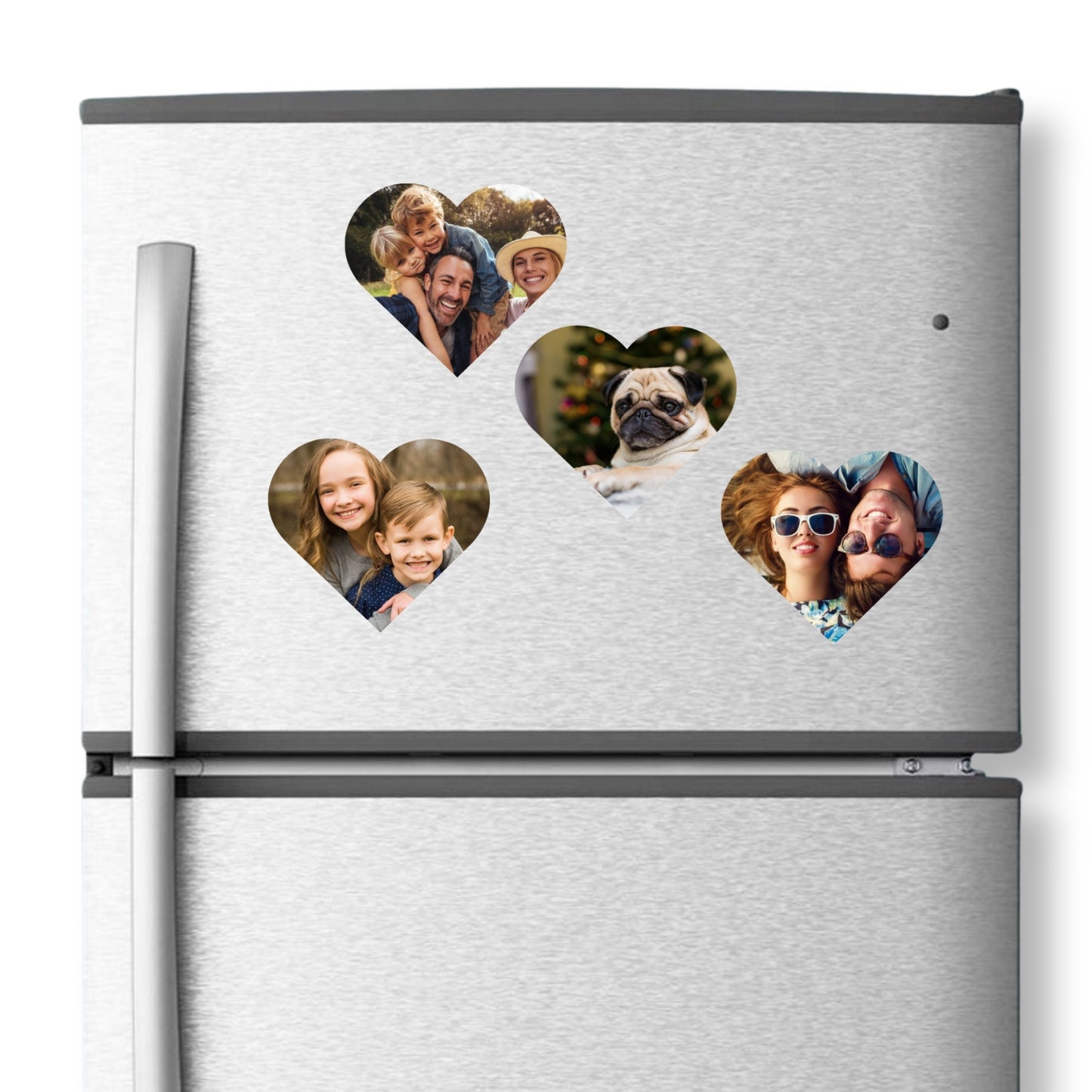 Heart Shaped Photo Fridge Magnets - personalised (4 PER PACK)