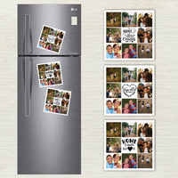 Photo Fridge Magnets "Home is Where My Bunch of Crazies are" Collage (Pack of 2)