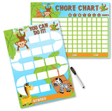 Kids Reward / Chore Chart (Jungle Animals)