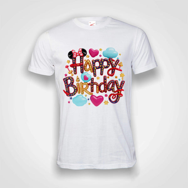 Mini Mouse Happy Birthday - Kid's T-Shirt (round neck)