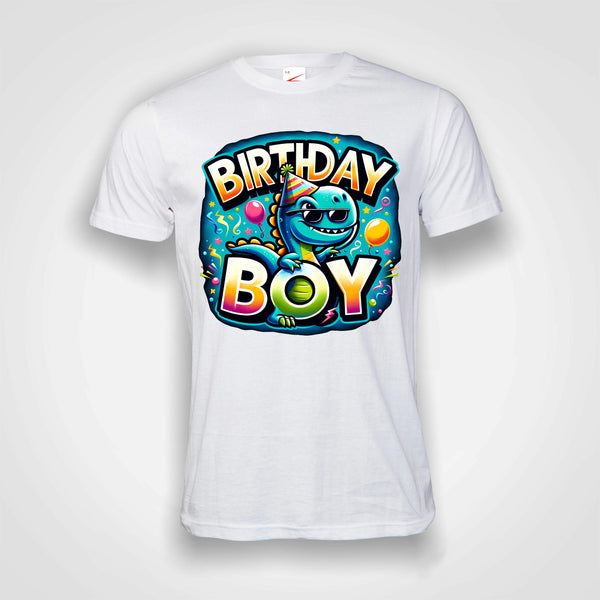 Dino Birthday Boy - Kid's T-Shirt (round neck)