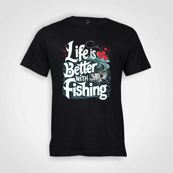 Life is better with fishing - Men's T-Shirt (round neck)
