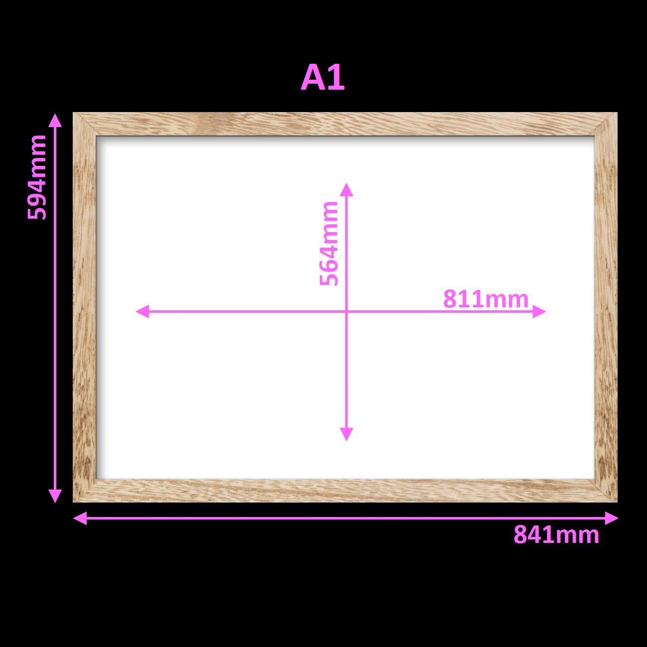 Virtual Frame Combo 3 Pc  | A Sizes | (Available in Dark, Medium & Light Wood)