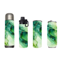 Marble - Green Marble Design on Tumbler, Can, Flask, or Water bottle