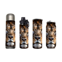 Wildlife - Powerful Lion Design on Tumbler, Can, Flask, or Water bottle