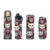 Cats - Kitty Love Design on Tumbler, Can, Flask, or Water bottle