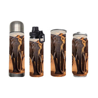 Wildlife - Group of Three Elephants Design on Tumbler, Can, Flask, or Water bottle