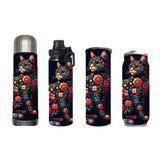 Cats - Flower Cat Design on Tumbler, Can, Flask, or Water bottle