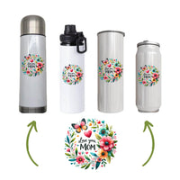 Mom - Love You Mom Design on Tumbler, Can, Flask, or Water bottle