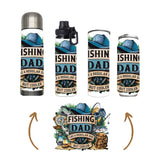 Dad - Fishing Dad Design on Tumbler, Can, Flask, or Water bottle