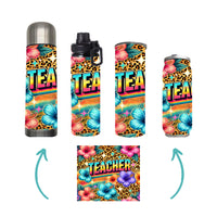 Teacher - Floral Teacher Design on Tumbler, Can, Flask, or Water bottle