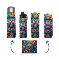 Flowers - Glitter Flower Design on Tumbler, Can, Flask, or Water bottle