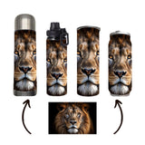 Wildlife - Powerful Lion Design on Tumbler, Can, Flask, or Water bottle