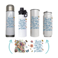 Christian - Faith does not make things easy Design on Tumbler, Can, Flask, or Water bottle