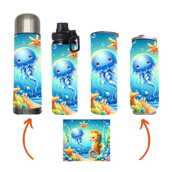 Kids - Under the Sea Design on Tumbler, Can, Flask, or Water bottle