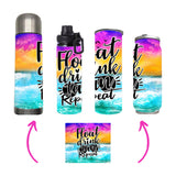 Summer - Float Drink Tan Repeat Design on Tumbler, Can, Flask, or Water bottle