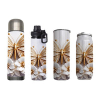 Butterflies - Gold Design on Tumbler, Can, Flask, or Water bottle