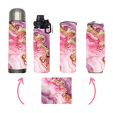 Marble - Seamless Pink & Gold Design on Tumbler, Can, Flask, or Water bottle