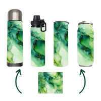 Marble - Green Marble Design on Tumbler, Can, Flask, or Water bottle