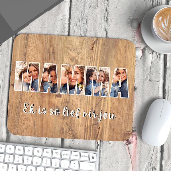 Mouse Pad - Mamma Photo Collage + Text