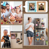 Magnetic Photo Frames for Fridge- Blue Wood (Pack of 4)