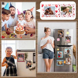 Magnetic Photo Frame for Fridge - Valentine Hearts and Balloons (with text option)