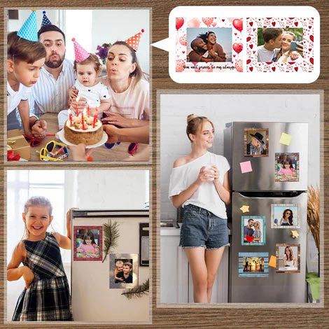 Magnetic Photo Frame for Fridge - Valentine Hearts