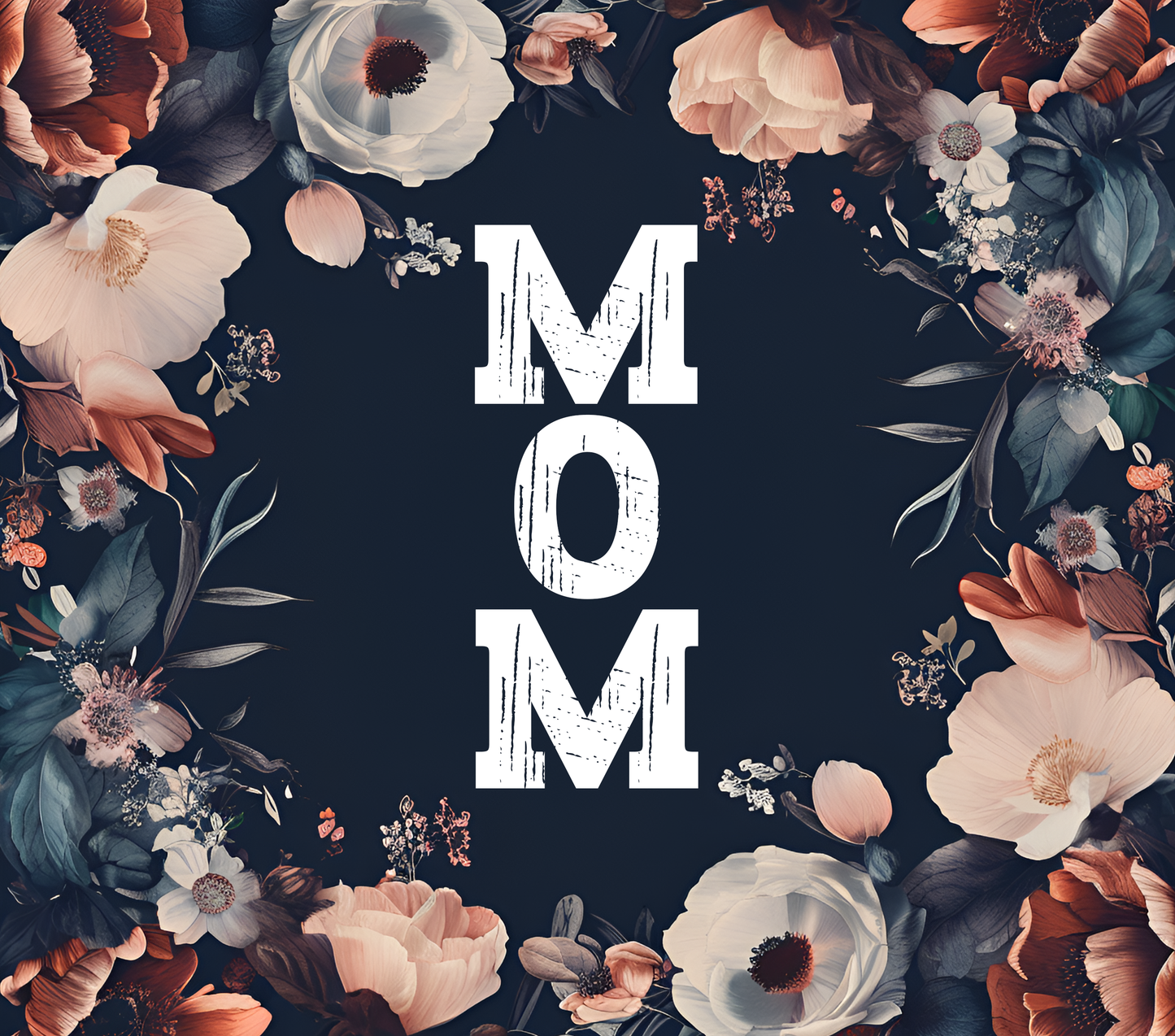 Mom - Floral Mom Design on Tumbler, Can, Flask, or Water bottle