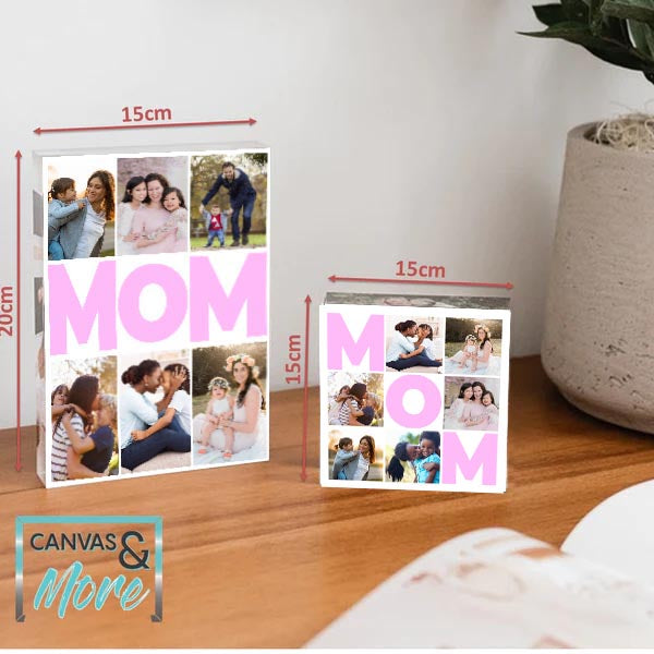 Acrylic Personalized Photo Blocks - MOM Collage