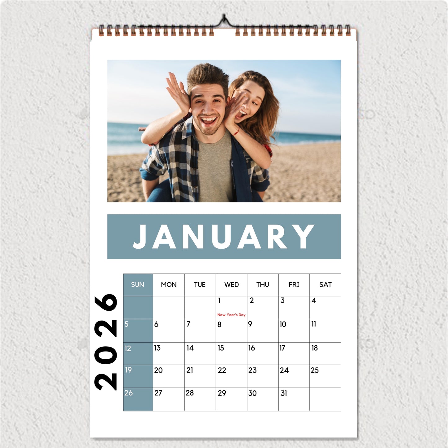 Personalised Photo Wall Flip Calendar - A4 Size