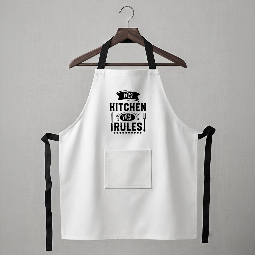 Personalised Apron - My Kitchen my Rules (White)