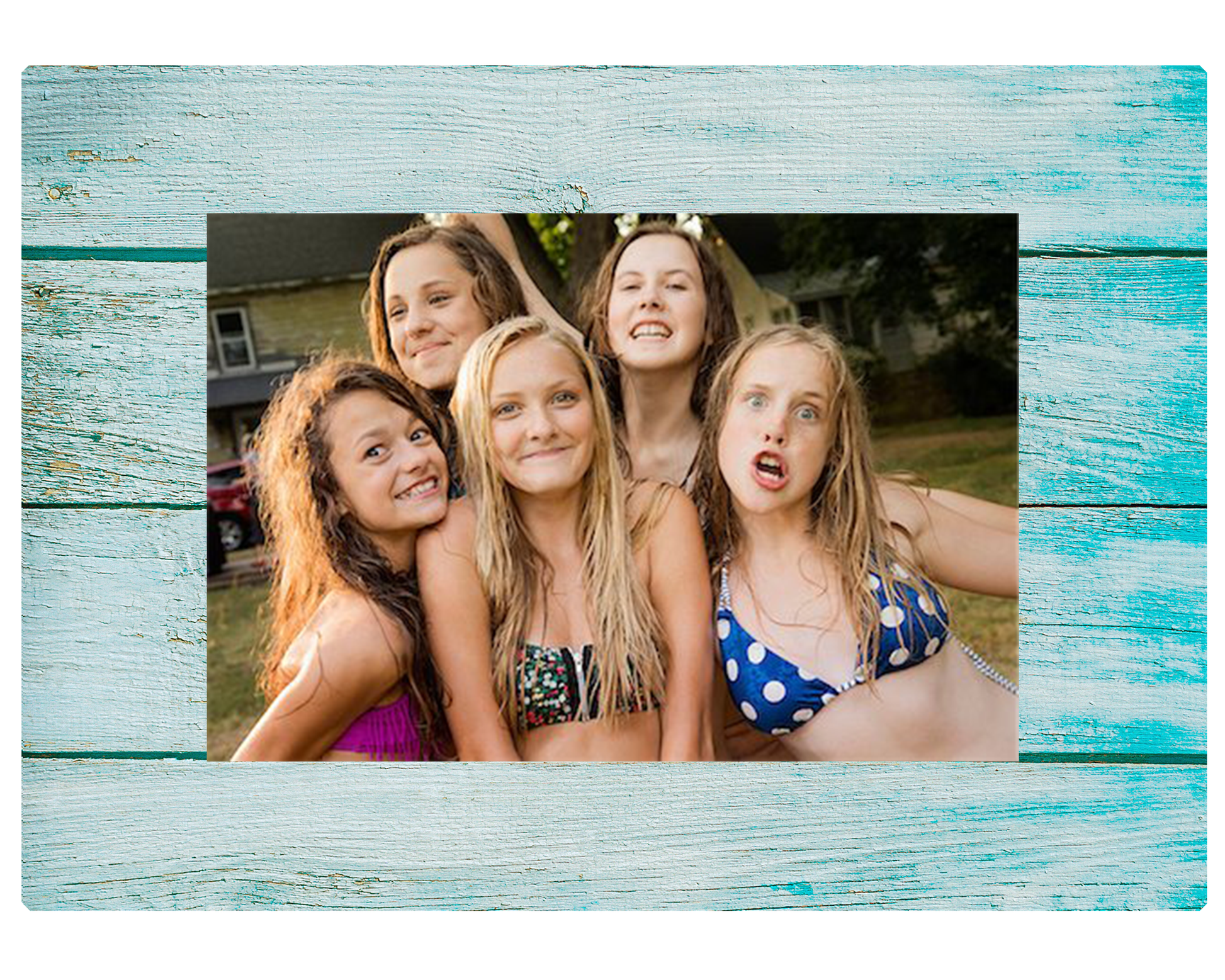 Magnetic Photo Frames for Fridge- Blue Wood (Pack of 4) – Canvas Magnetic Photo Frames for Fridge- Blue Wood (Pack of 4) – Canvas