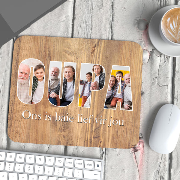 Mouse Pad - Oupa Photo Collage + Text