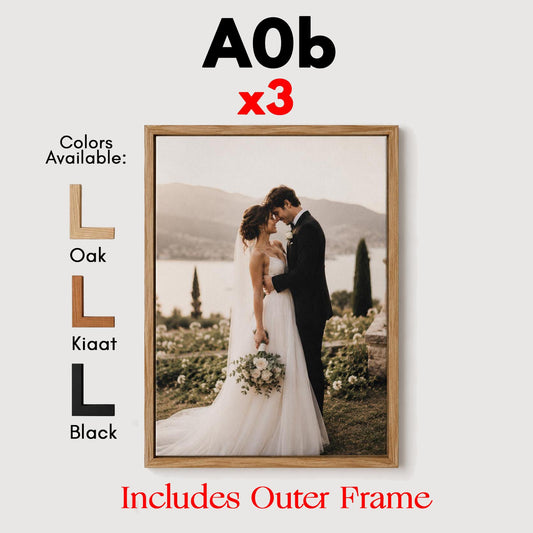 Set of 3 Very Large A0b Canvases with Premium Floating Outer Frames