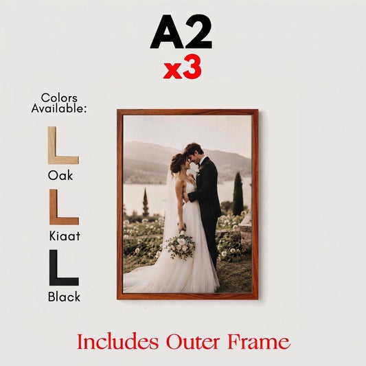 Set of 3 x A2 Canvases with Premium Floating Outer Frames