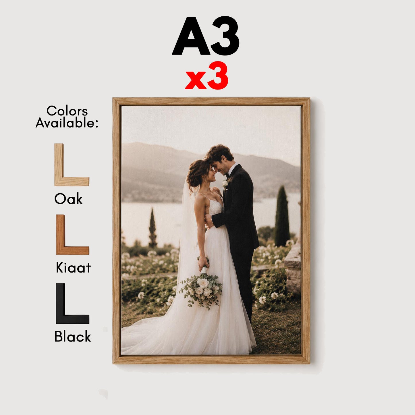 Set of 3 x A3 Canvases with Premium Floating Outer Frames