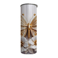 Butterflies - Gold Design on Tumbler, Can, Flask, or Water bottle