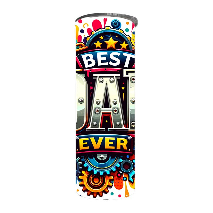 Dad - Best Dad Ever Design on Tumbler, Can, Flask, or Water bottle