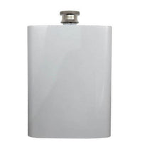 Personalised Stainless Steel 200ml Hip Flask White