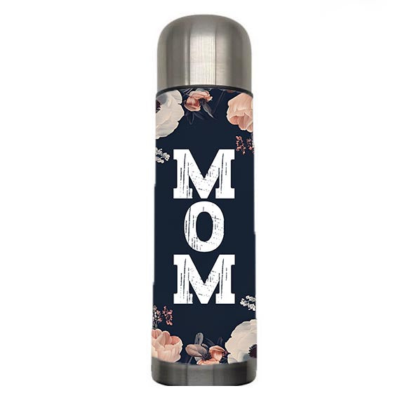 Mom - Floral Mom Design on Tumbler, Can, Flask, or Water bottle