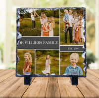 Slate Stone Photo Display Stand - FAMILY Collage (various sizes)