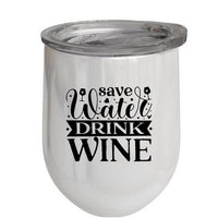 Personalised Double wall Stainless Steel Wine Tumbler 12oz (White)