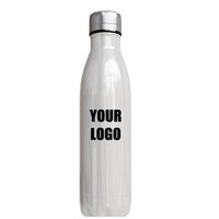 Personalised  Double wall Stainless Steel 500ml water bottle white