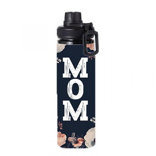 Mom - Floral Mom Design on Tumbler, Can, Flask, or Water bottle